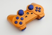 Orange PlayStation 3 Controller with Blue Buttons 7
