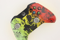 Rasta Naughty Flames Xbox One Controller with lit Sticks